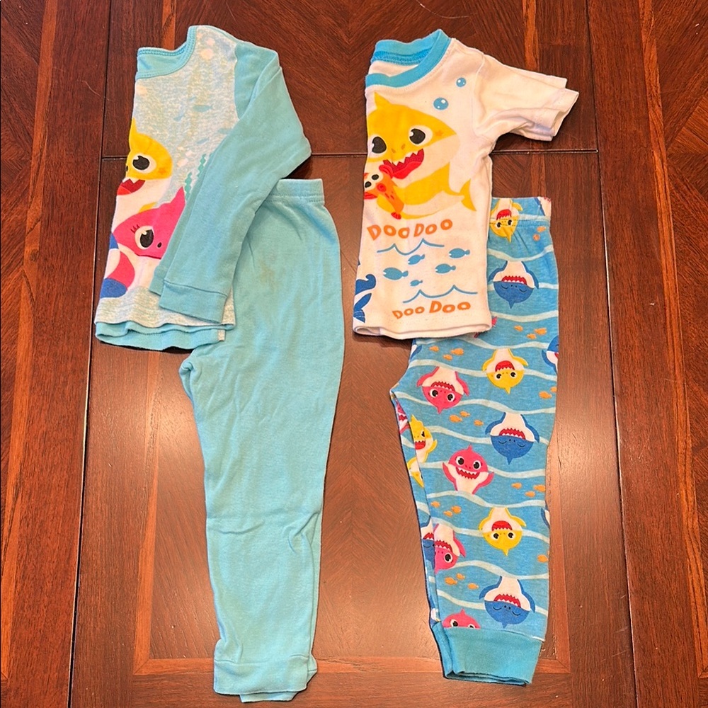 Kids Pajamas Set - Blue and White